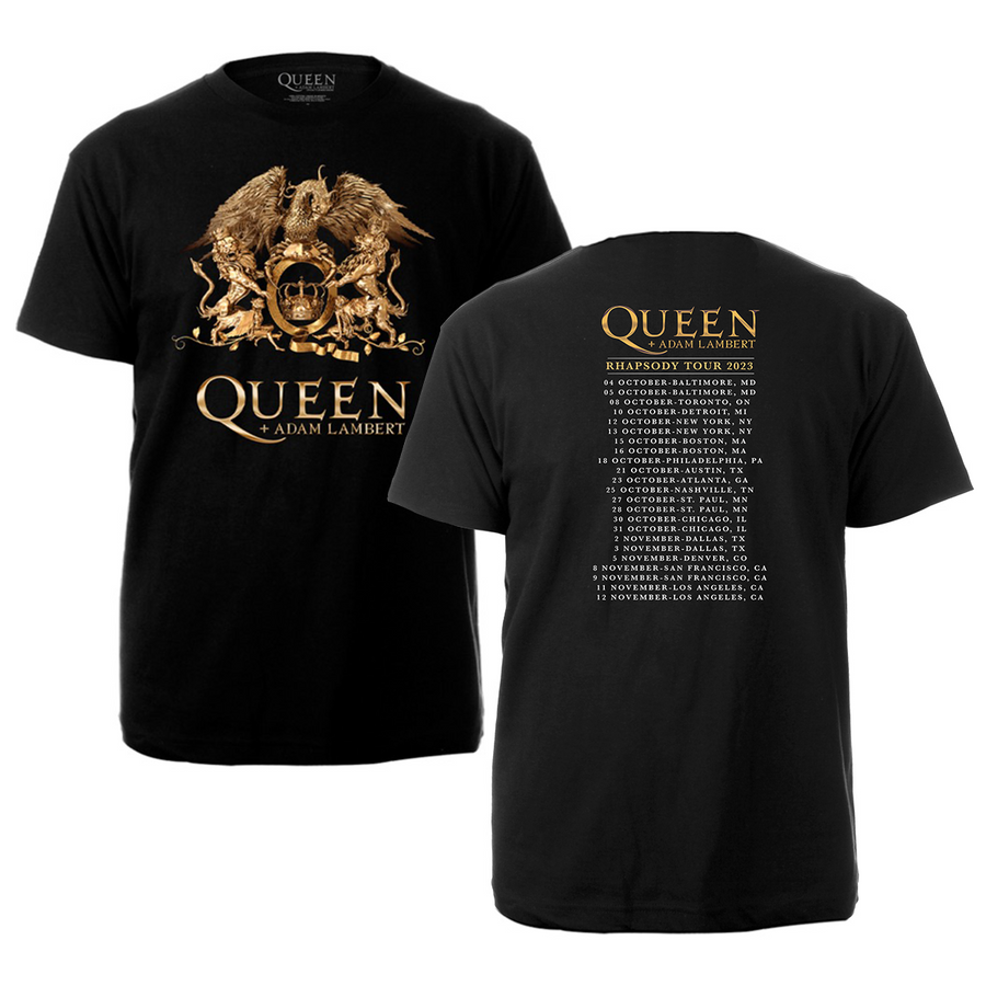 Rhapsody Tour Tee Black Queen and Adam Lambert Rhapsody Tour