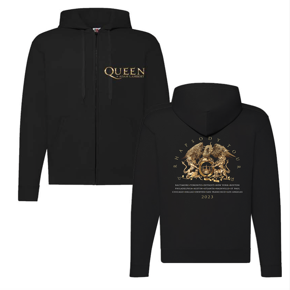 QUEEN + ADAM LAMBERT 2024 パーカー　M 新品未使用 未使用！QUEEN+Adam Lambert 日本公演豪華金刺繍ZIPパーカーL メンズ